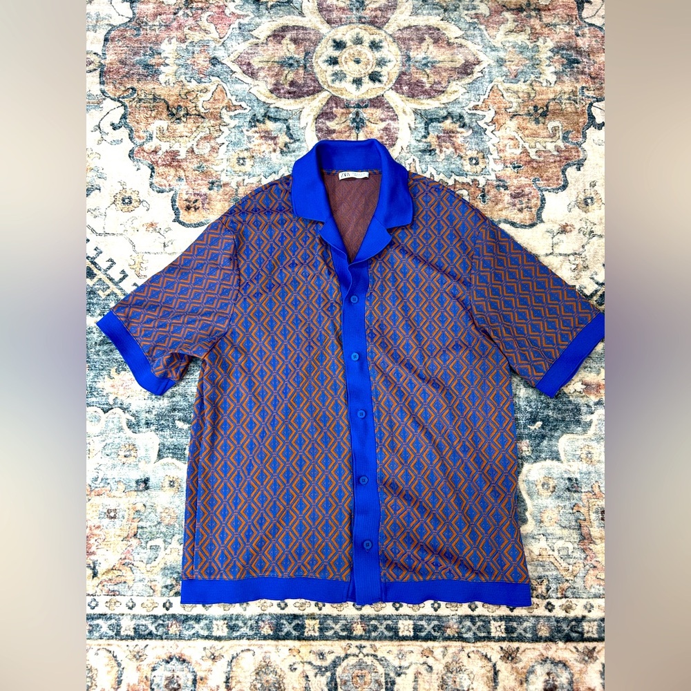 Zara men’s knit button up size M
